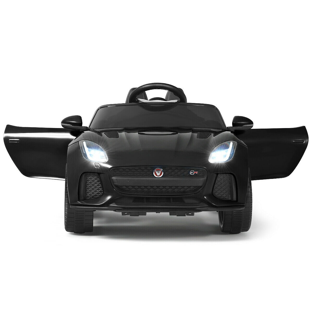 Coche de paseo para niños con licencia Jaguar F-Type SVR de 12V - Negro