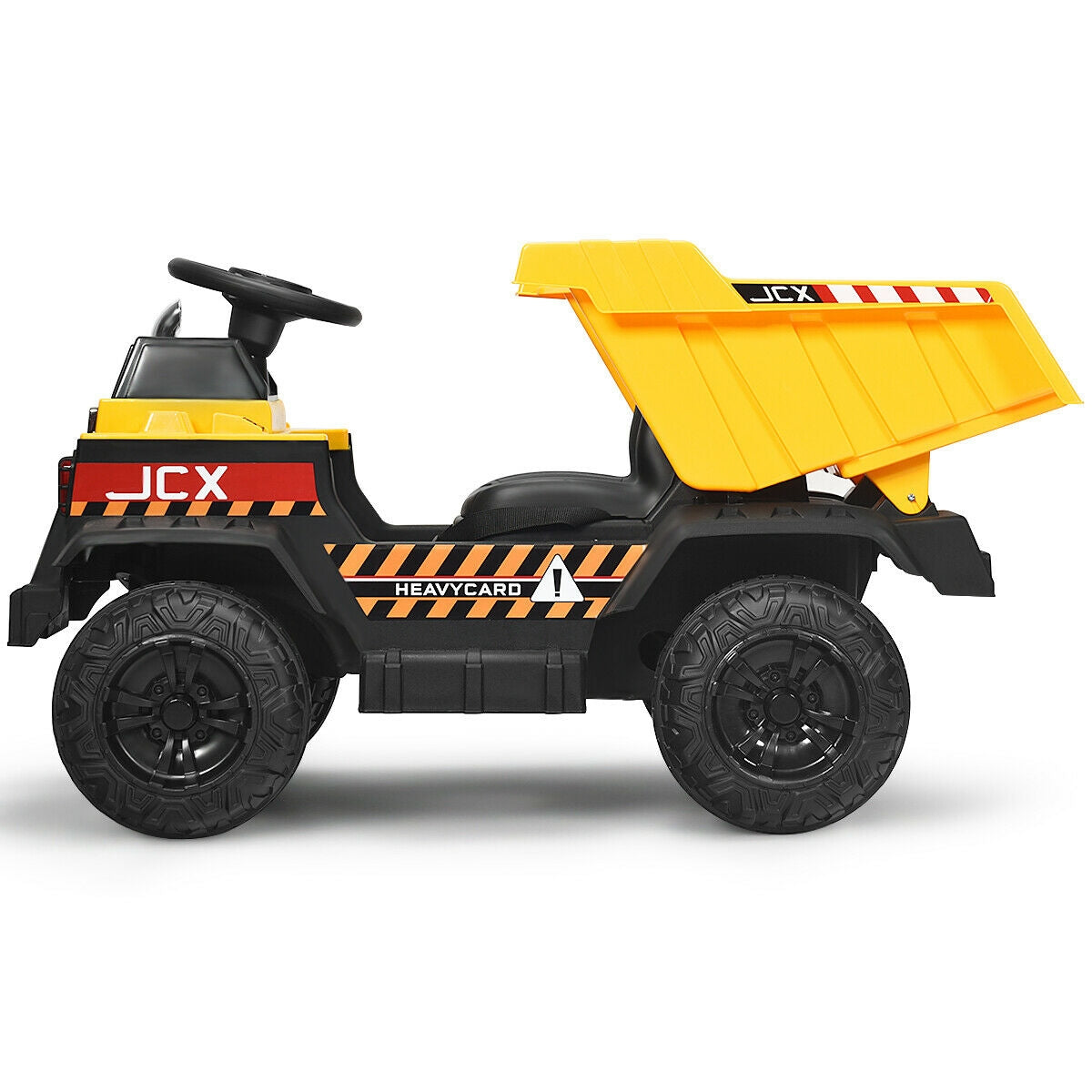 12V Battery Kids Ride On Dump Truck with Electric Bucket - Yellow