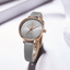 Montre de Luxe pour Femme avec Bracelet en Cuir et Boîtier en Acier
