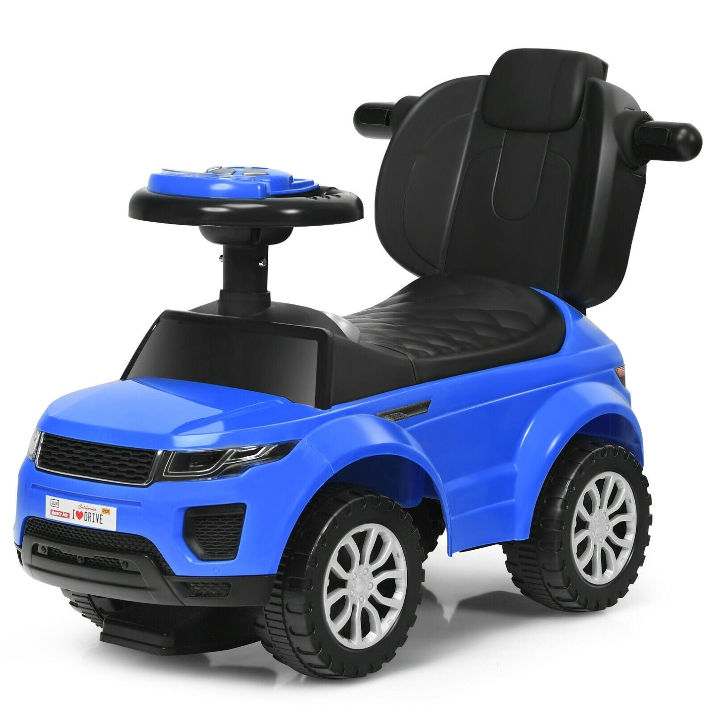 Poussette 3-en-1 pour Tout-Petit et Voiture à Pousser - Bleu