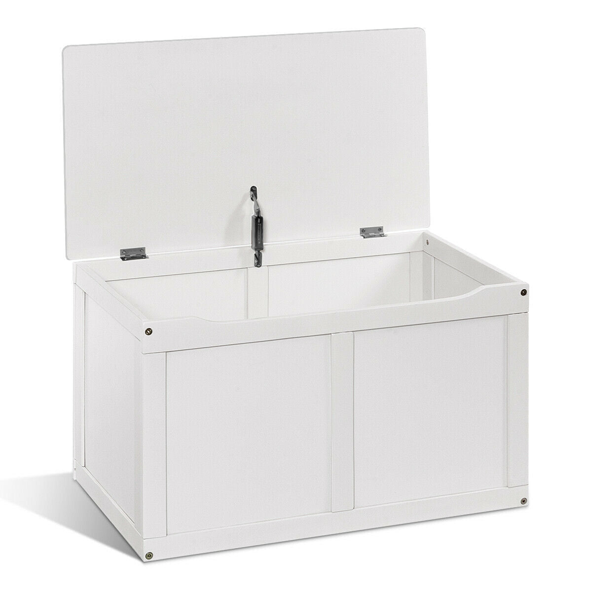 Safety Hinge Wooden Chest Organizer - White