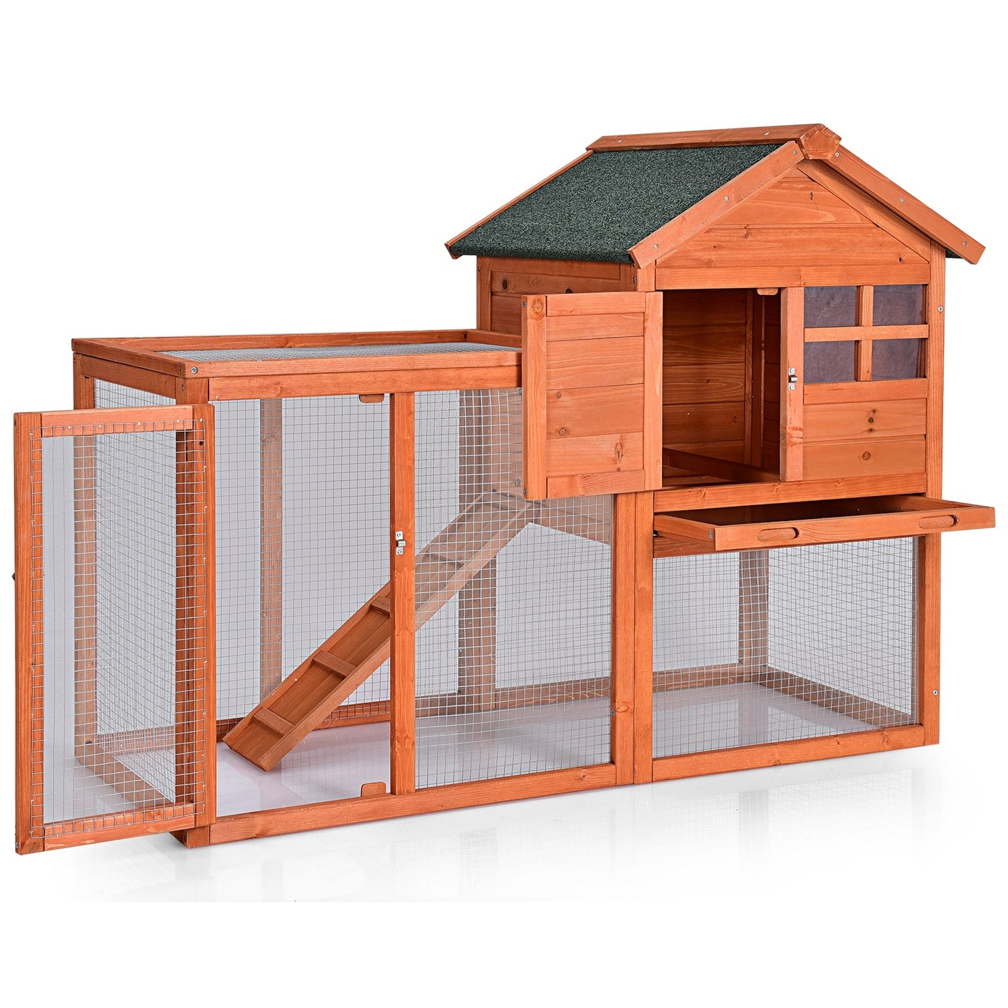 Enclos en bois extérieur premium pour lapins