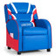 Fauteuil inclinable en cuir pour enfants avec poches latérales - Bleu
