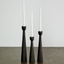 Tapered Candlestick Holder Pine Wood Cognac, Espresso, Natural - Korvel