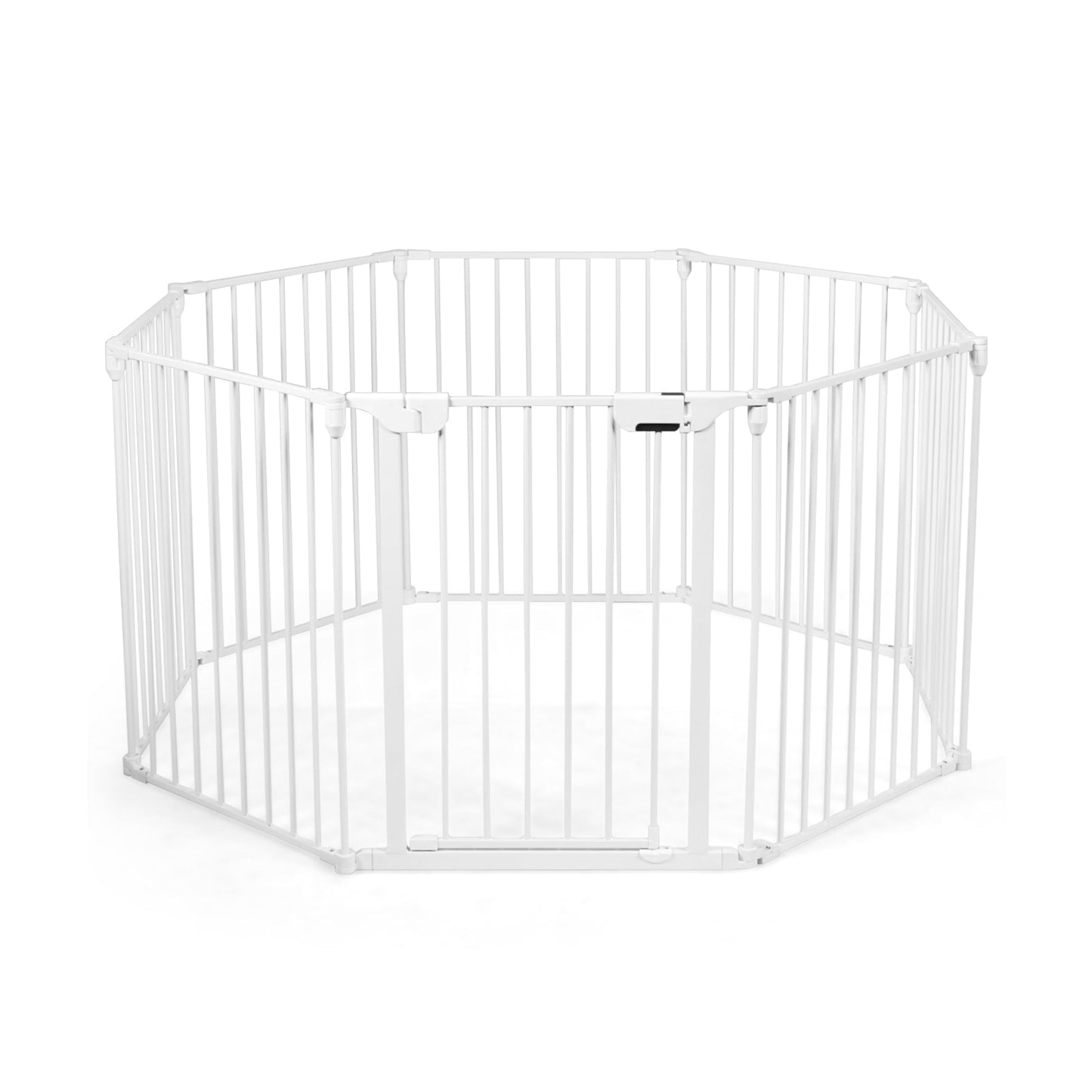 Adjustable Metal Gate Play Yard - White