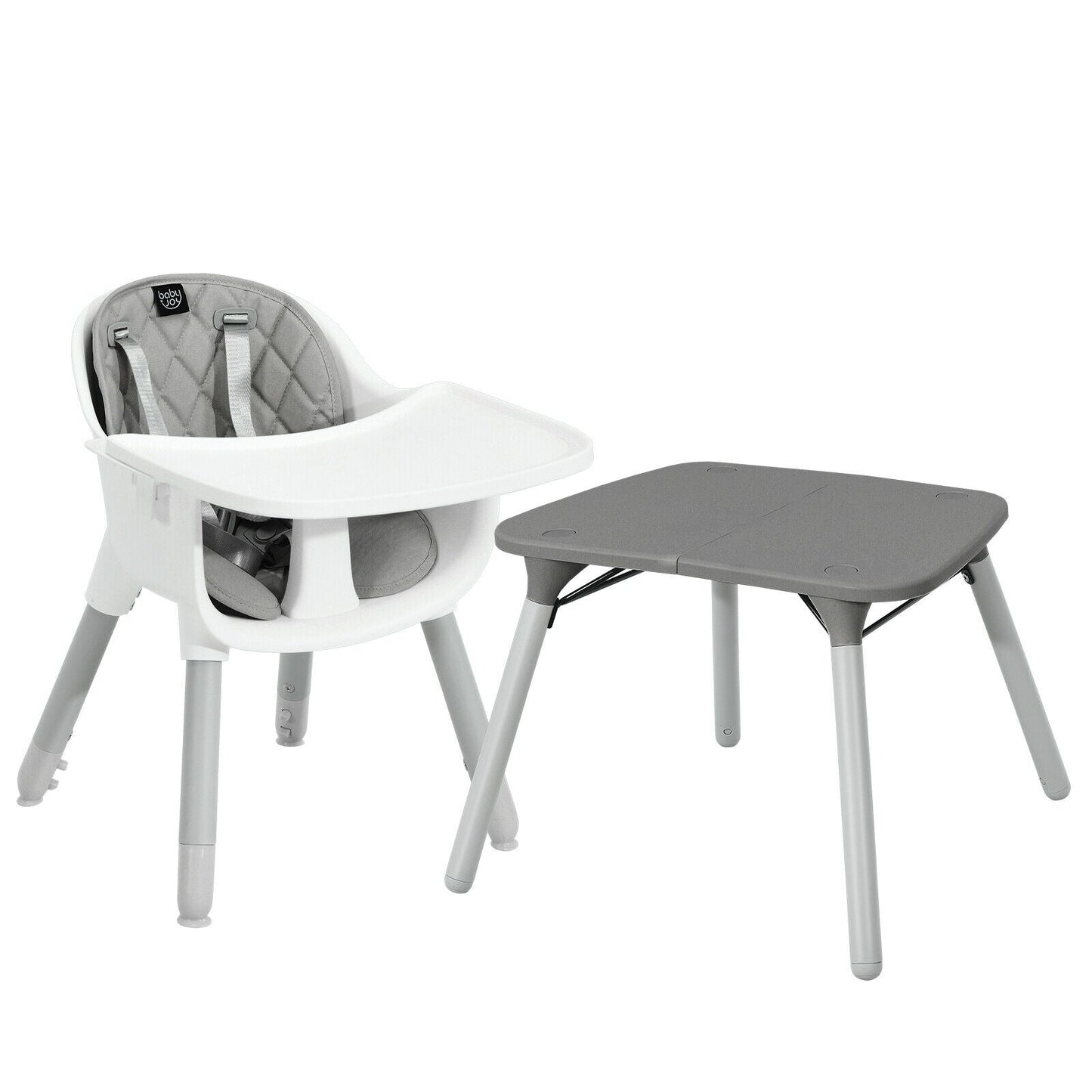 Ensemble de table et chaise convertible 4-en-1 pour bébé - Gris