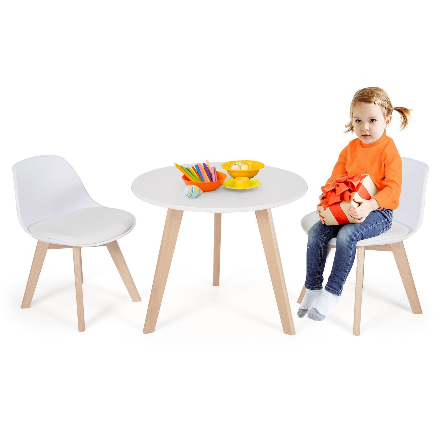 Ensemble de table d'activité moderne pour enfants et 2 chaises