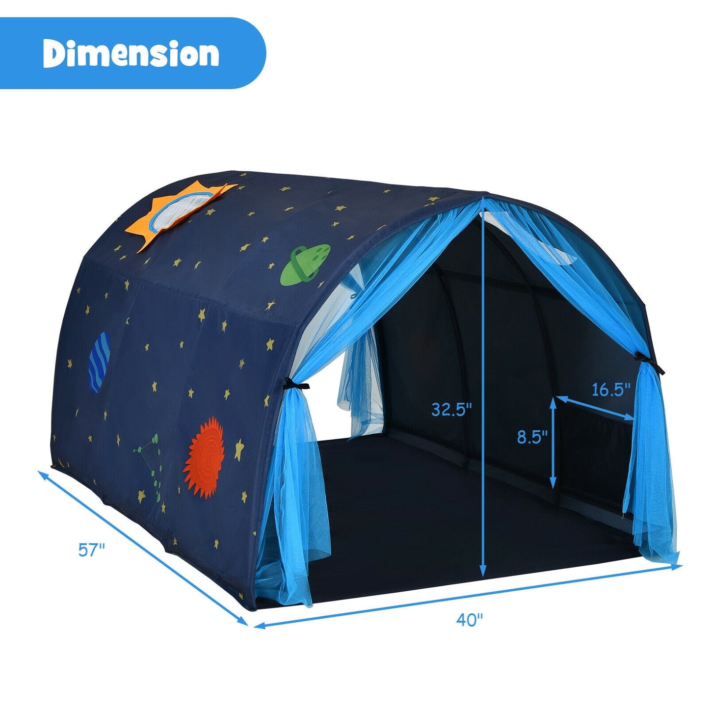 Kids Galaxy Starry Sky Dream Portable Play Tent - Blue