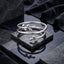 Anillo oxidado de plata esterlina 925 elegante para mujeres