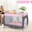 3-in-1 Portable Baby Playard with Zippered Door - Pink