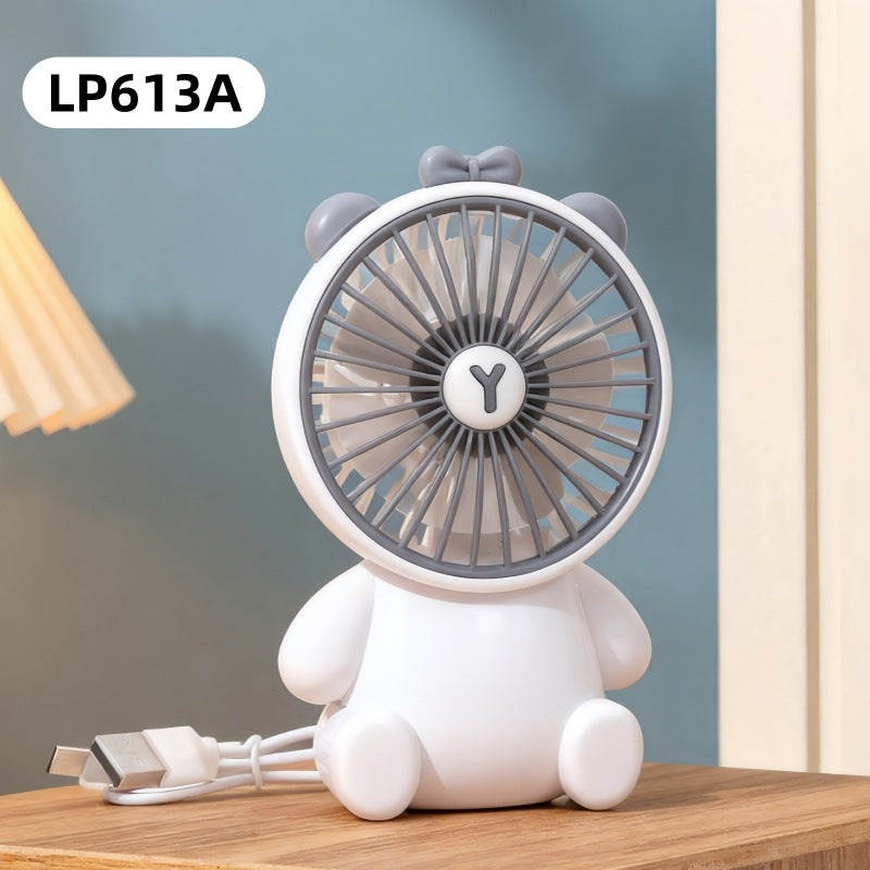Ventilador Mini de Escritorio en Forma de Oso Creativo - Recargable por USB