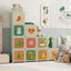 Armario Infantil de 12 Cubos con Sección Colgante - Verde
