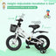 Bicicleta para Niños de 12 Pulgadas con Ruedas de Entrenamiento - Blanca