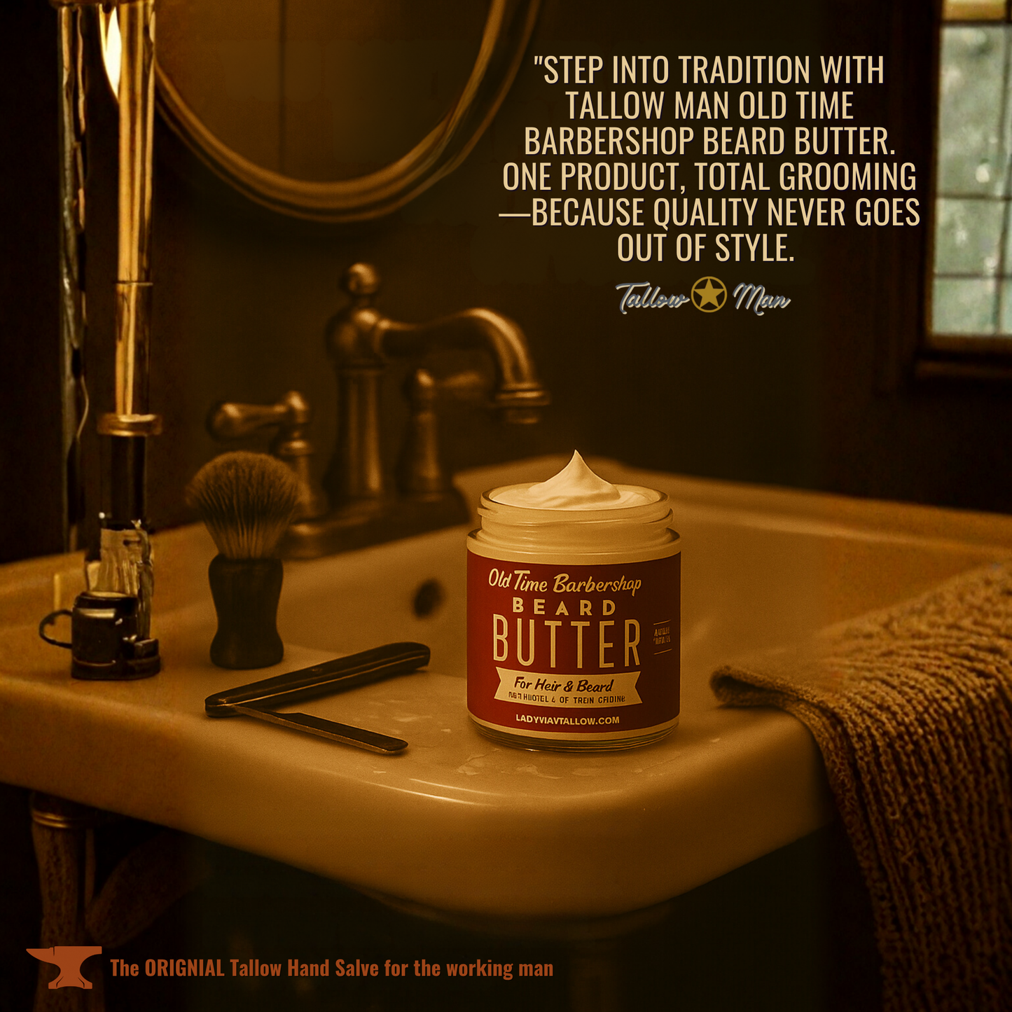 Mantequilla para barba y cuerpo Tallow Man Old Time Barbershop | 9oz