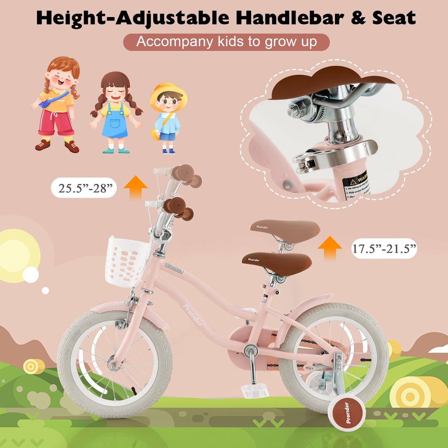 12-Inch Kids Bike with Training Wheels for Ages 3-8