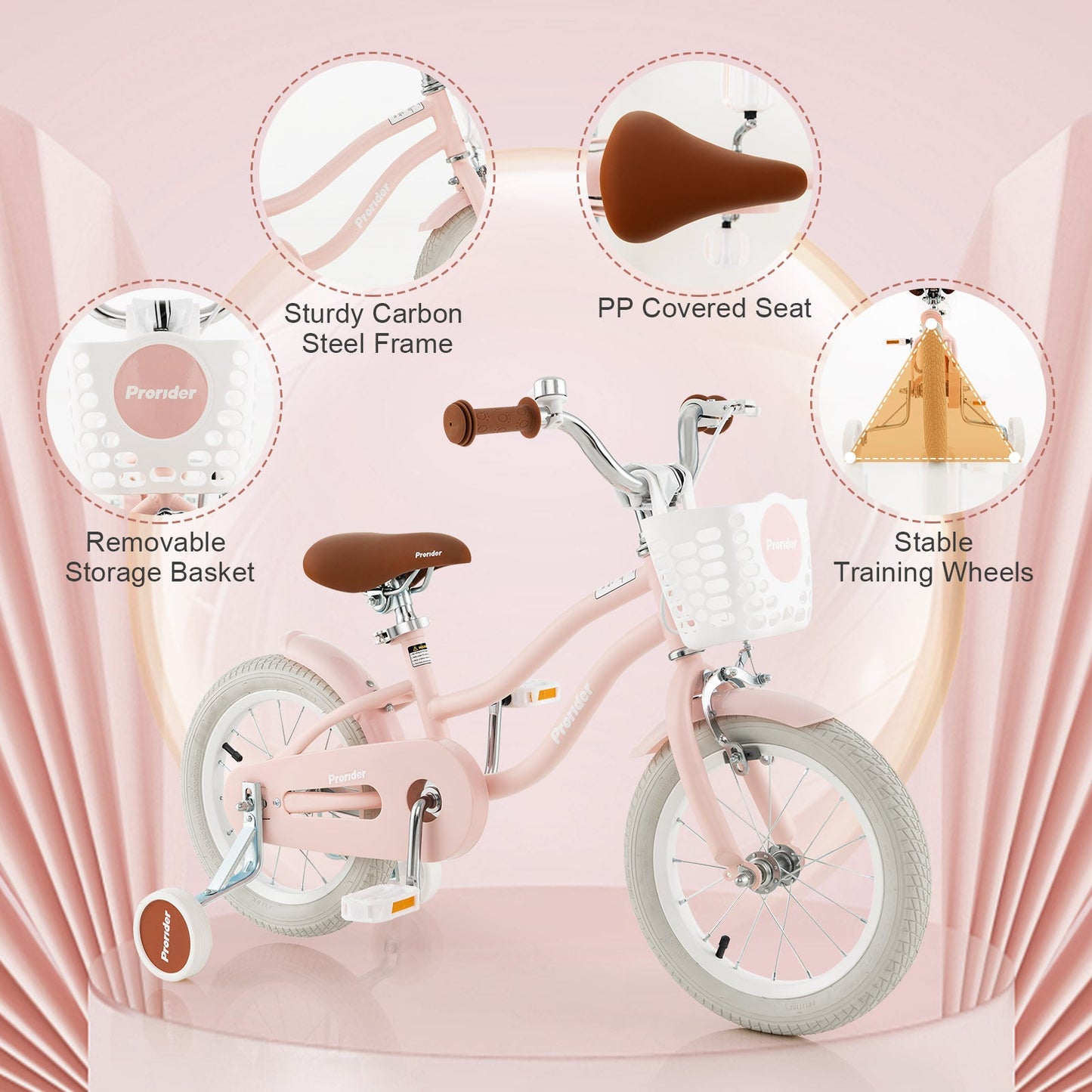 12-Inch Kids Bike with Training Wheels for Ages 3-8