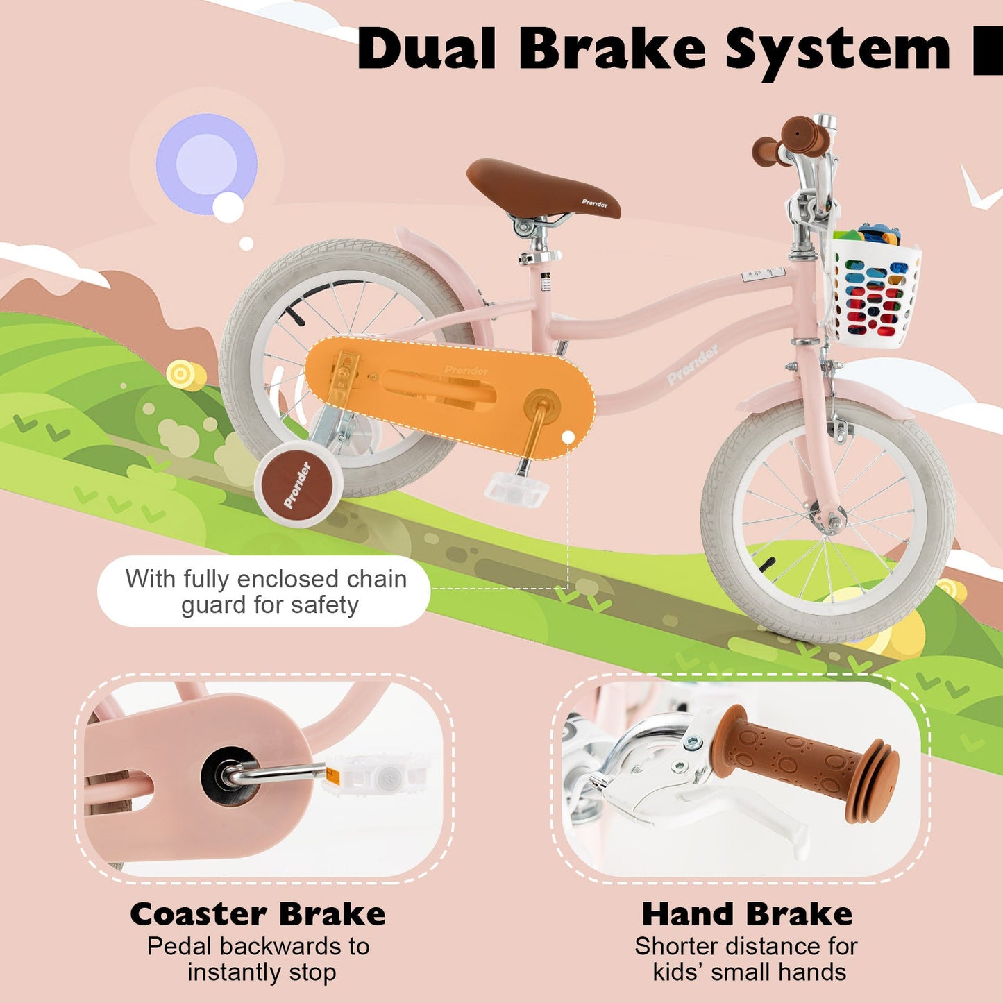 12-Inch Kids Bike with Training Wheels for Ages 3-8