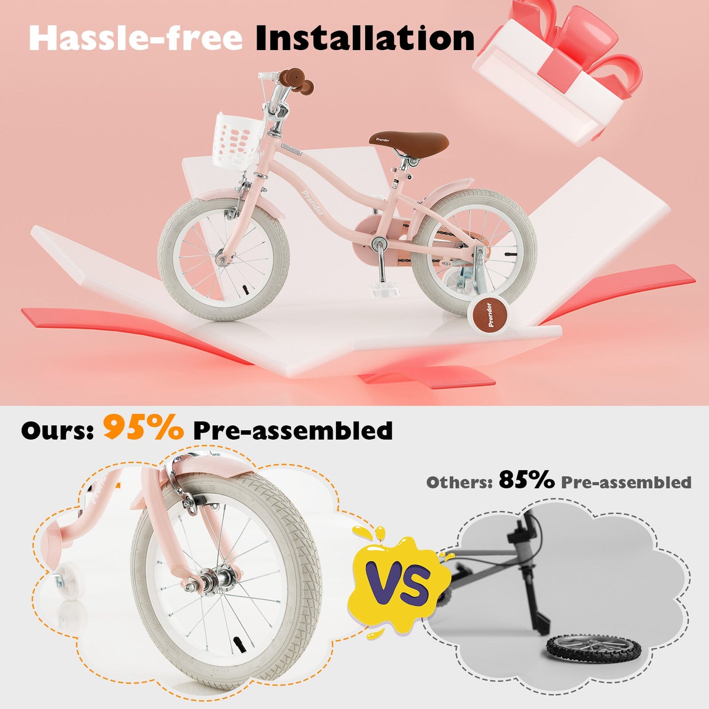 12-Inch Kids Bike with Training Wheels for Ages 3-8