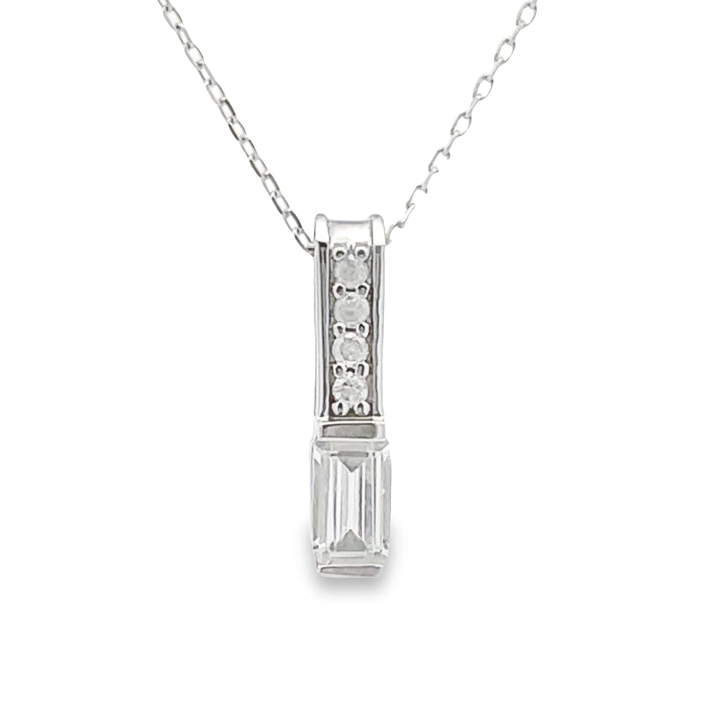 .06ct Zircon Diamond Pendant in 10KT White Gold
