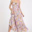 Floral Smocked Back Ruffled Hem Maxi Cami Dress