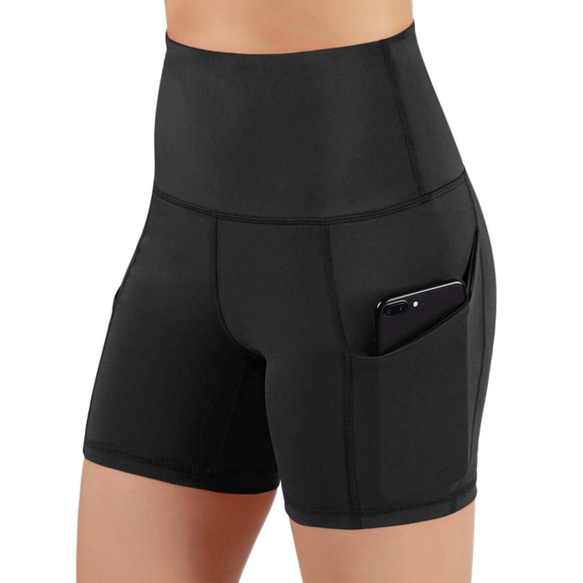 Shorts Deportivos de Cintura Alta Jolie con Bolsillos Laterales