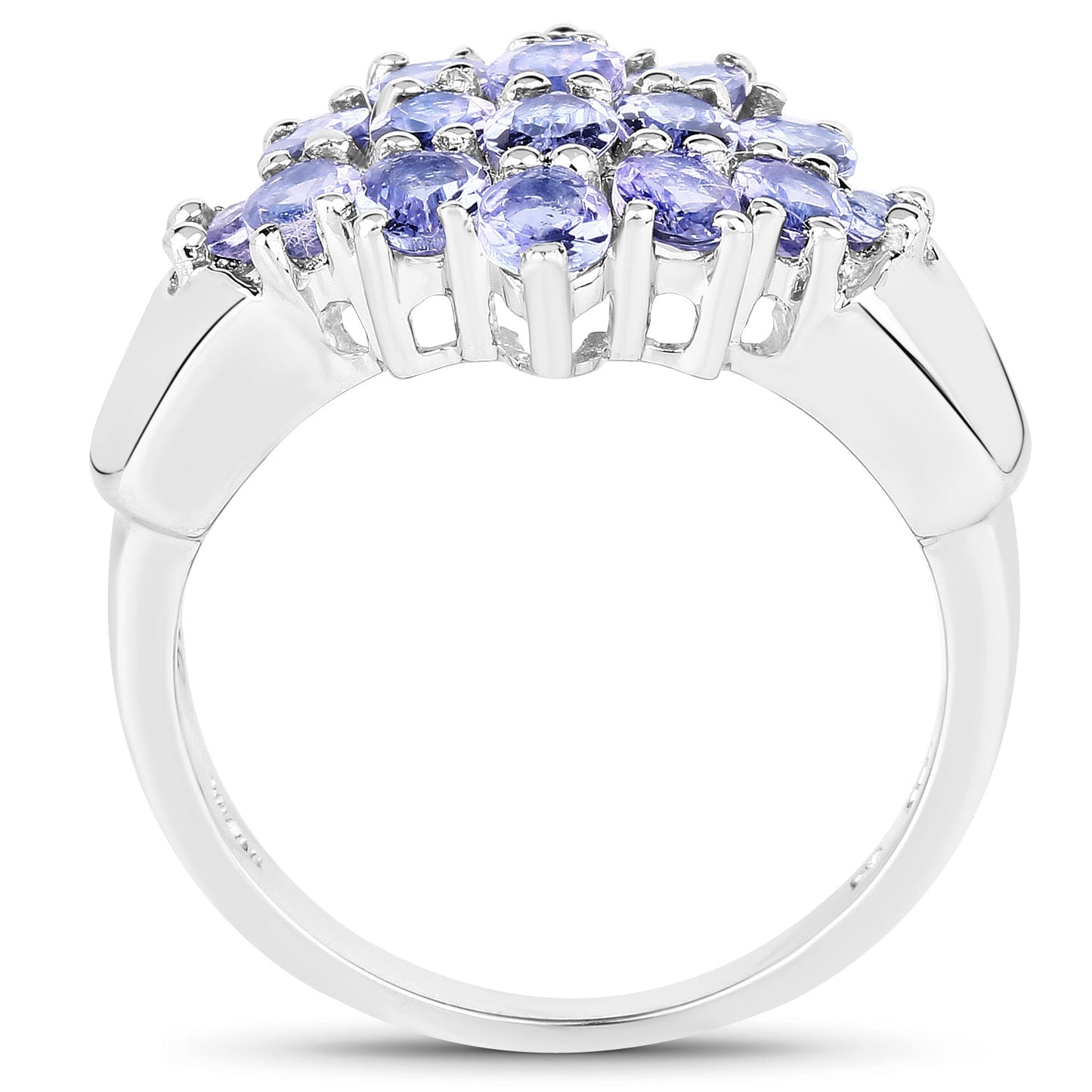 Bague de fiançailles en argent sterling avec tanzanite véritable de 2,45 carats