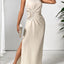 Robe Maxi Sans Manches à Épaule Unique - Vêtements de Soirée Élégants