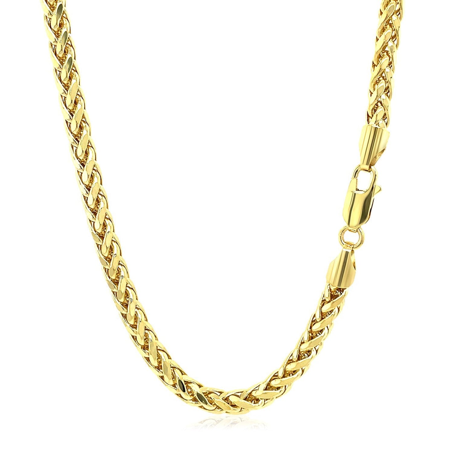 14k Yellow Gold Diamond Cut Round Franco Chain - 4.1mm