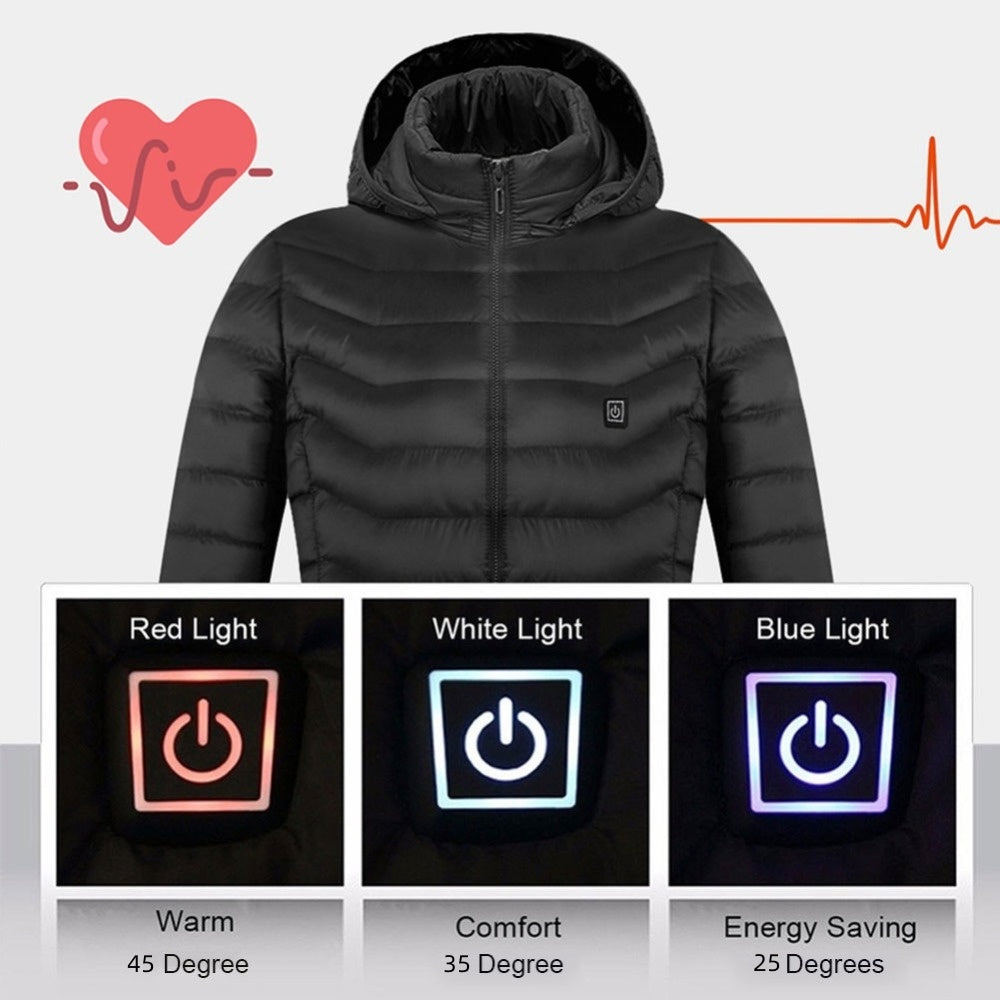 New Heated Jacket Coat USB Electric Jacket Cotton Coat Heater Thermal Clothing Heating Vest Men's Clothes Winter - Korvel