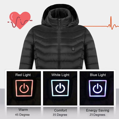 New Heated Jacket Coat USB Electric Jacket Cotton Coat Heater Thermal Clothing Heating Vest Men's Clothes Winter - Korvel