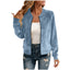 Elegant Round-neck Zip-up Deerskin-fleece Bomber Jacket