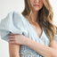 Elegant Eyelet Lace Puff Sleeve Midi Dress for Women