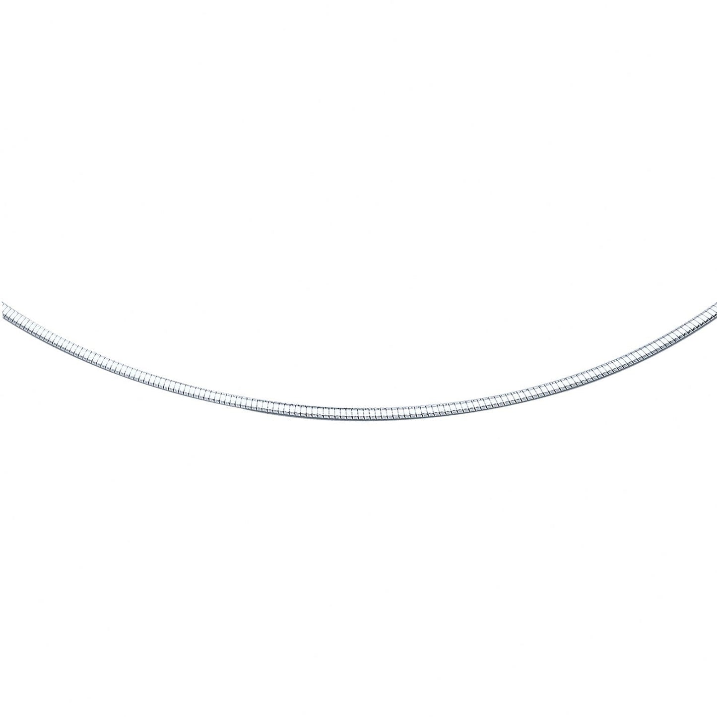 14k White Gold Classic Omega Style Chain - 2 mm