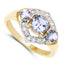 14K Yellow Gold Plated Tanzanite & White Topaz Engagement Ring