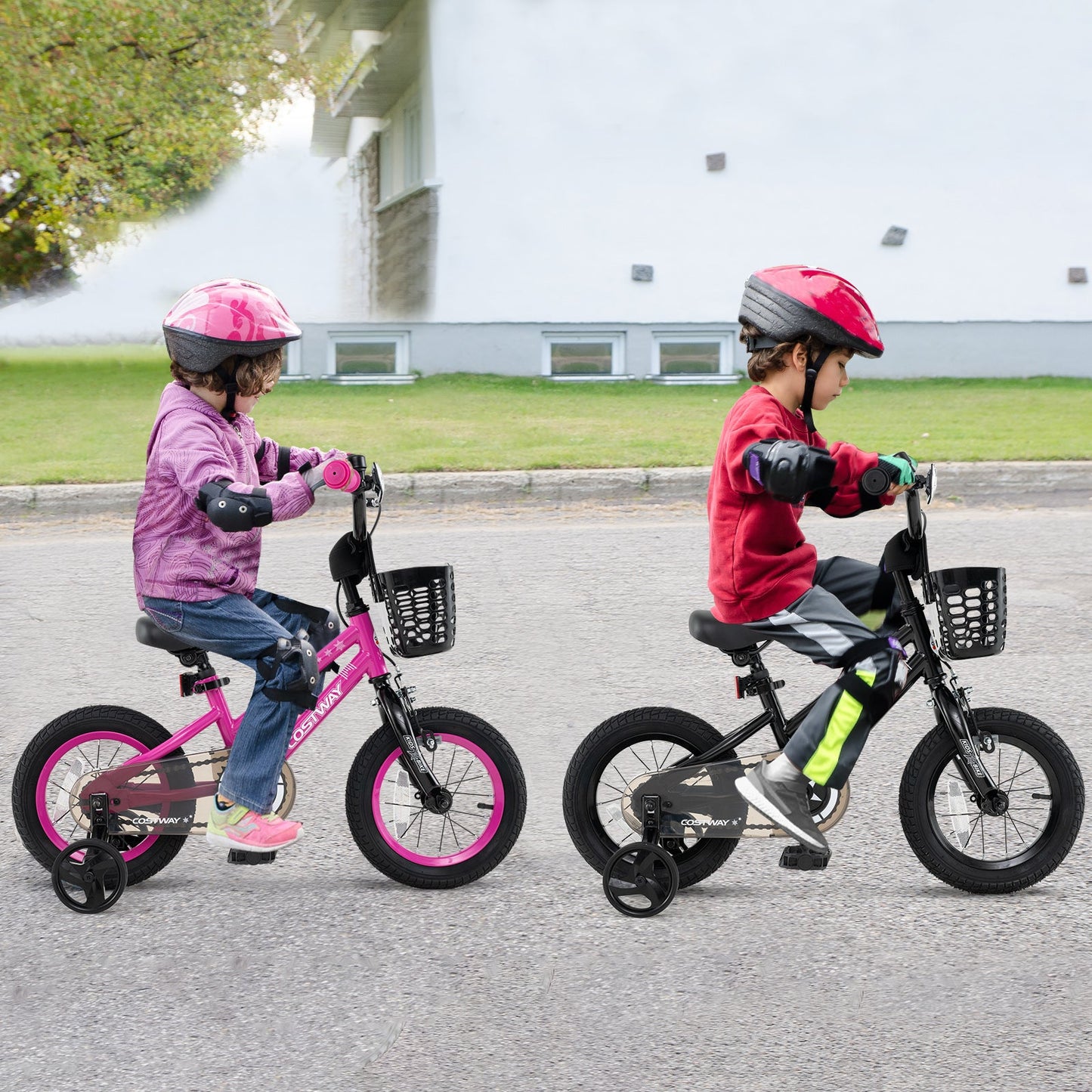 Vélo pour enfants de 12 pouces avec siège réglable et panier avant