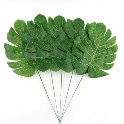 12Pcs Large Artificial Monstera Palm Leaves for Elegant Decor