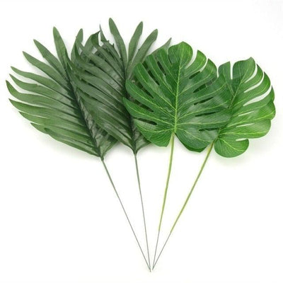 12Pcs Large Artificial Monstera Palm Leaves for Elegant Decor