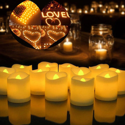 12Pcs LED Tea Light Candles - Battery Operated Flameless Decor