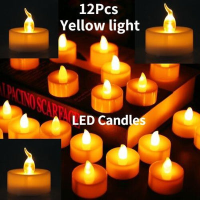 12-Pack Battery Operated LED Tea Light Candles