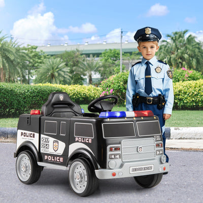 12V Battery Powered Electric Vehicle with 3 Speeds and Megaphone - Black