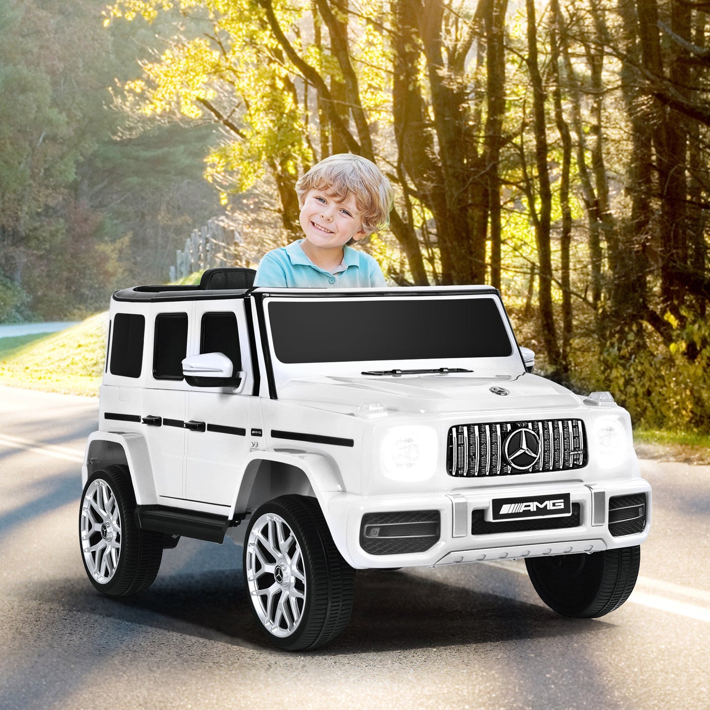 12V Mercedes-Benz G63 Kids Ride On Car - White