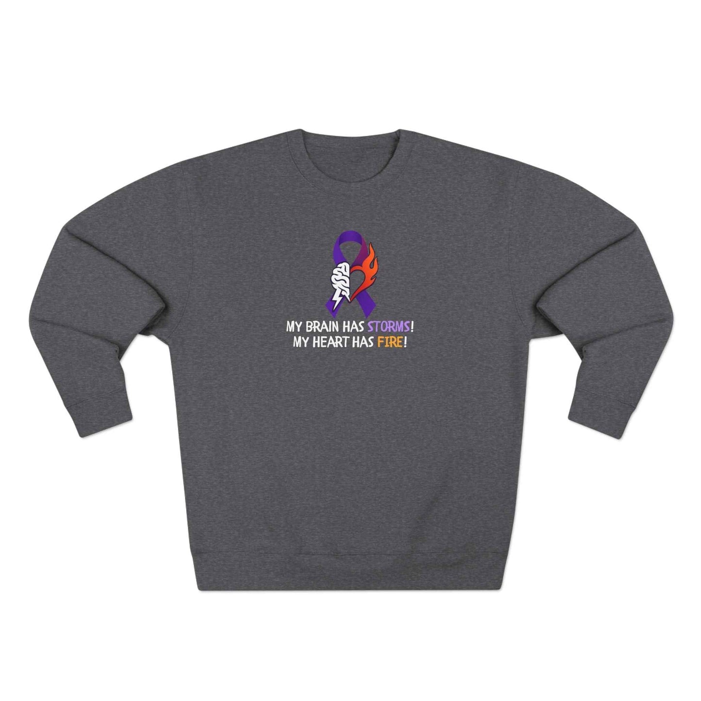 Epilepsy Awareness Unisex Sweatshirt - Brain Storms & Heart Fire