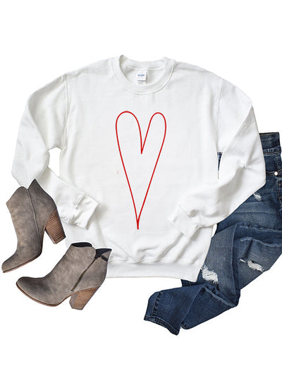 Premium Red Heart Long Sleeve Tee