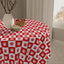 Charming Red & White Paw Print Tablecloth