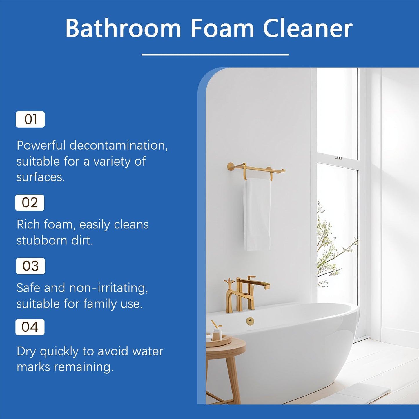 Premium Bathroom Foam Cleaner for Tiles and Glass