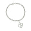 .925 Sterling Silver Open Heart Infinity Chain Charm Bracelet - Size 7
