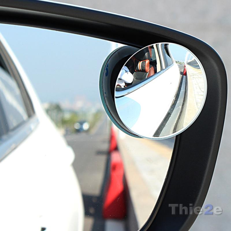 1 pair  360 Degree frameless ultrathin Wide Angle Round Convex Blind Spot mirror for parking Rear view mirror - Korvel