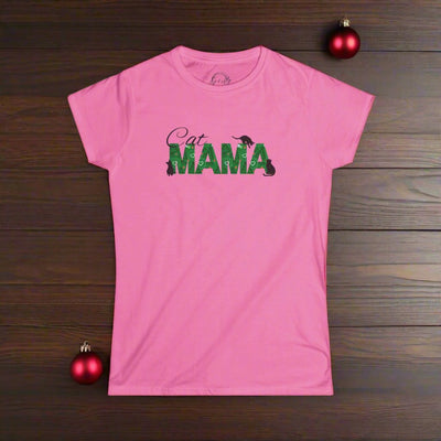 Camiseta Softstyle para Mujeres Christmas Cat Mama
