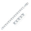Collier en chaîne curb en argent sterling plaqué rhodium