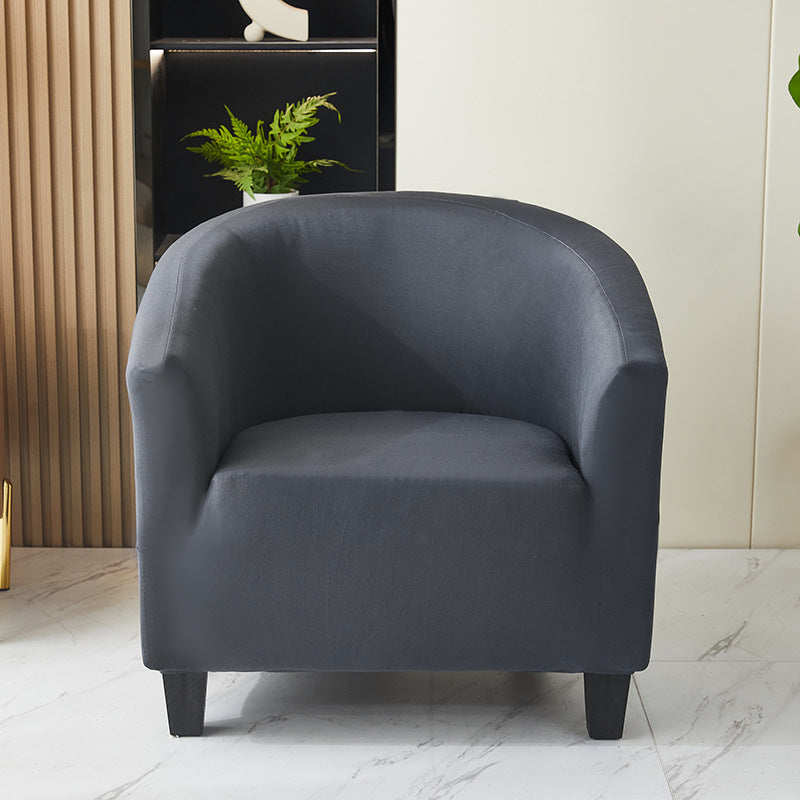Elastic solid color semi-circular sofa cover, internet cafe, sand caf é, hotel leisure booth, all inclusive, single sofa chair cover - Korvel